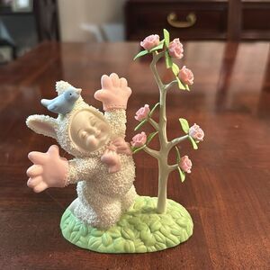 2002 Department 56 Snowbunnies Grow It. It Will Make You Happy New Roses Bunnies